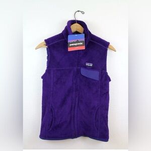 New Patagonia Re-Tool Vest Fleece Purple Women's S NWT Full Zip Price firm